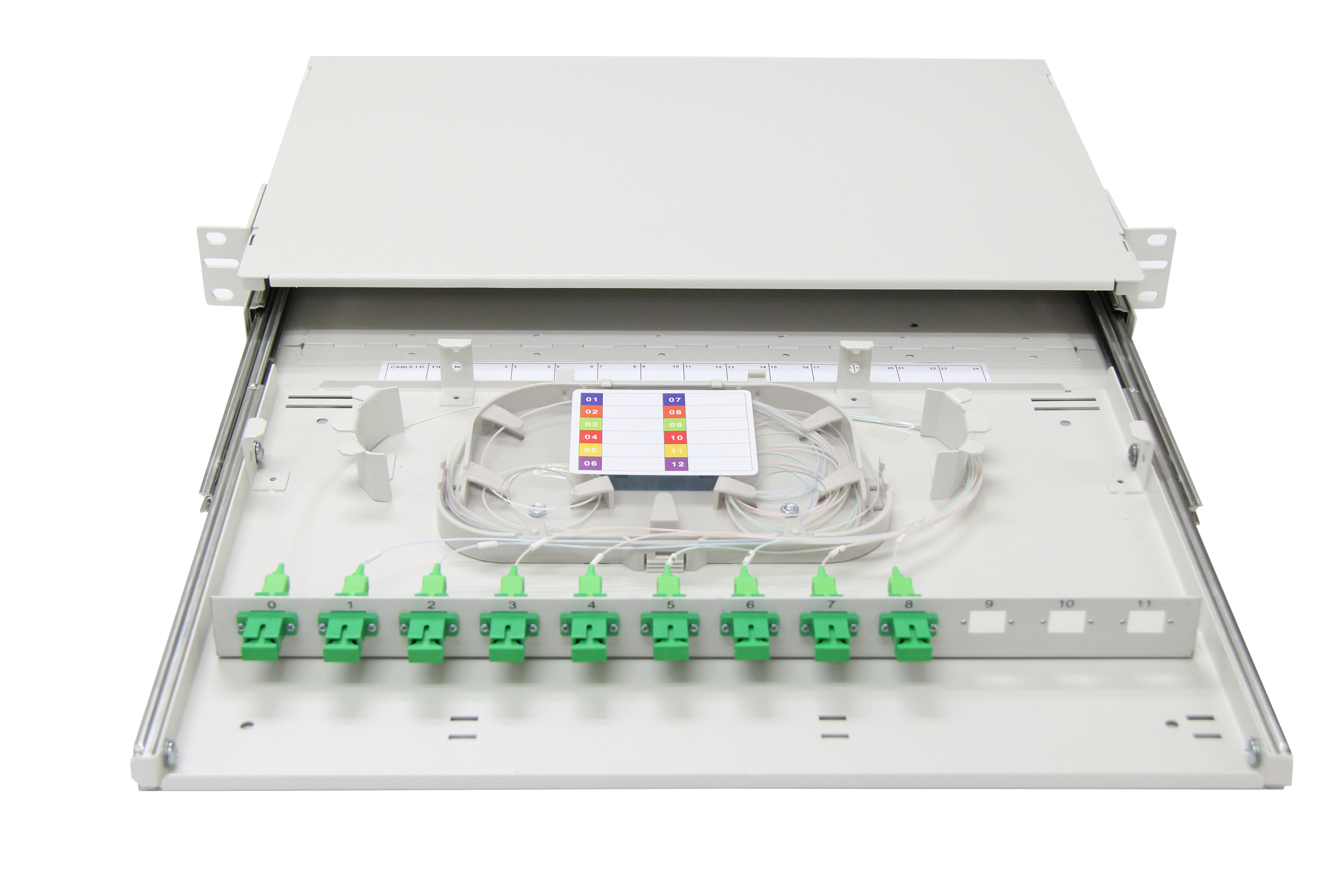 1U fiber distribution frame with accessories